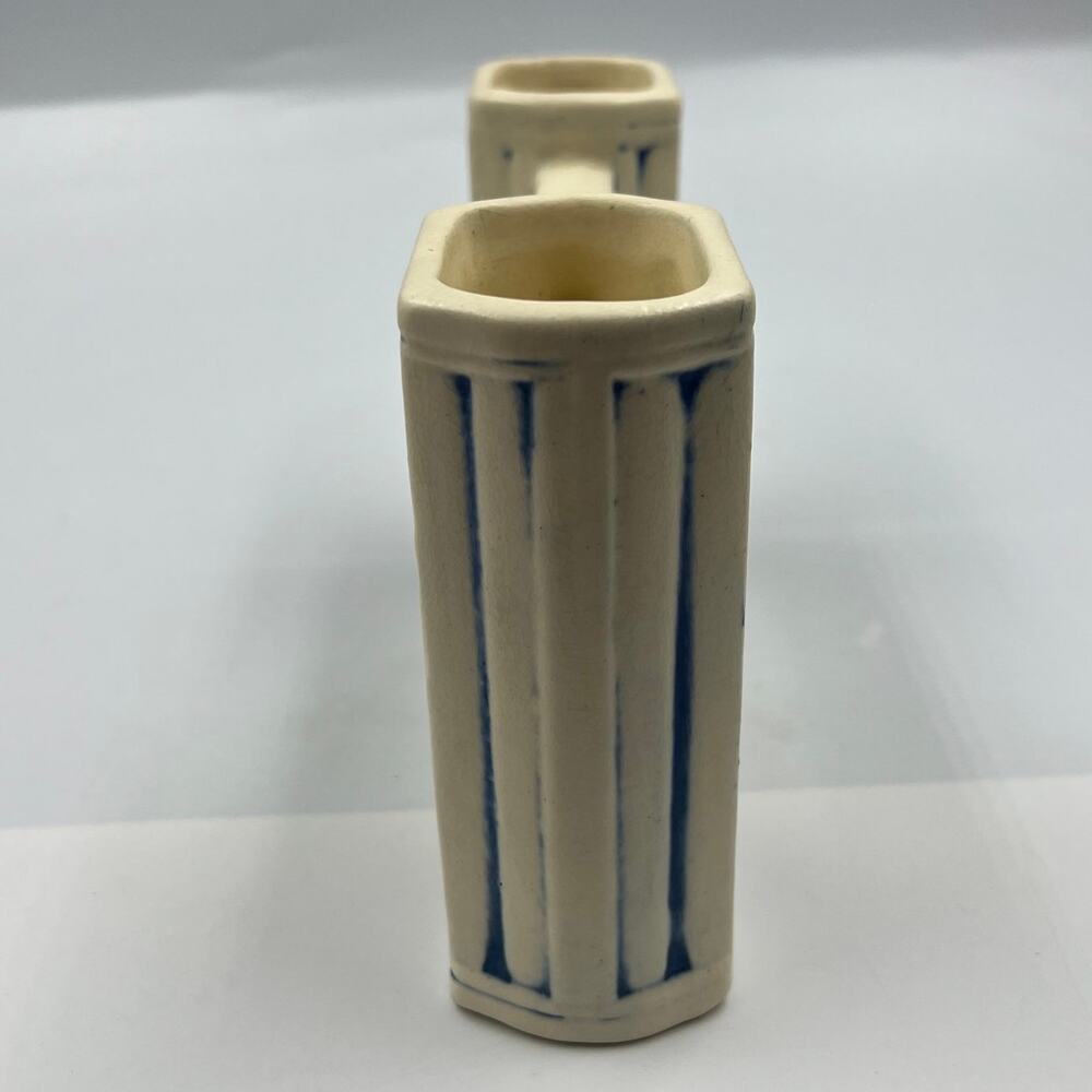 Antique Weller Pottery Florala Daisy Double Bud Vase 1915-1920 Arts & Crafts MCM - Picture 6 of 9